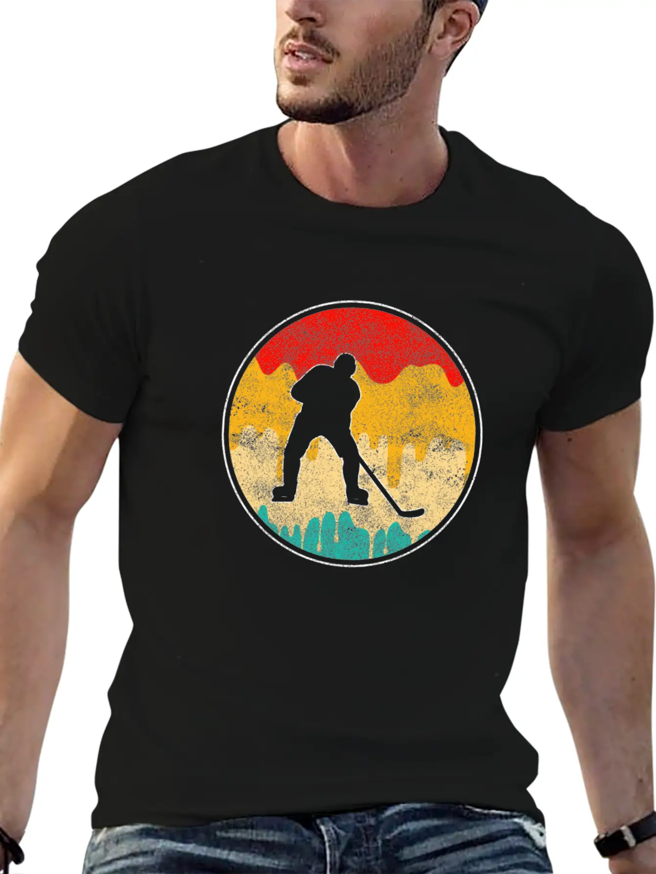 Ice Hockey Retro Breathable Soft Cotton T-Shirt – Timeless Casual Look