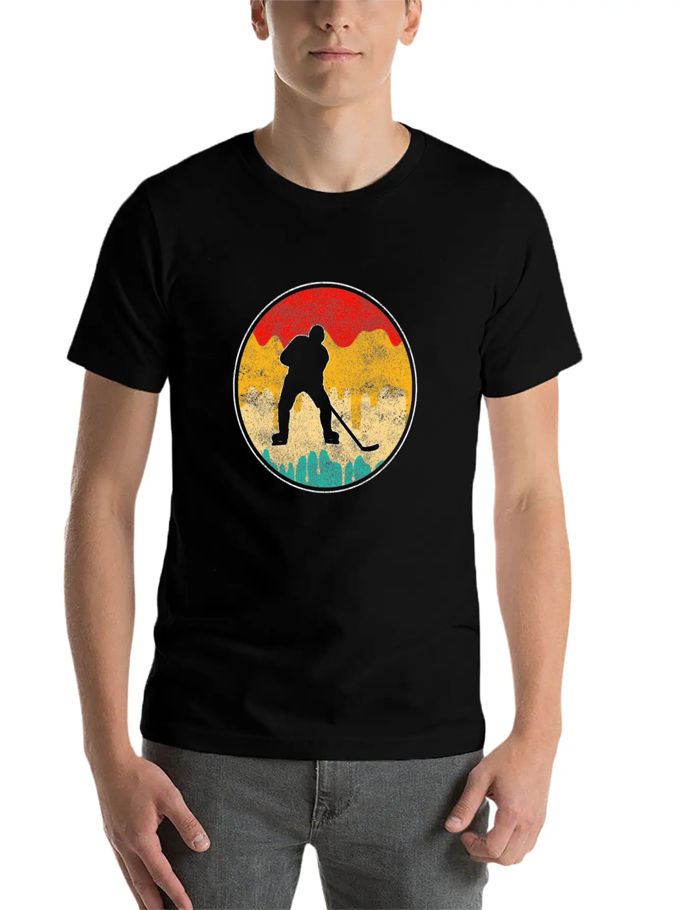 Ice Hockey Retro Breathable Soft Cotton T-Shirt – Timeless Casual Look