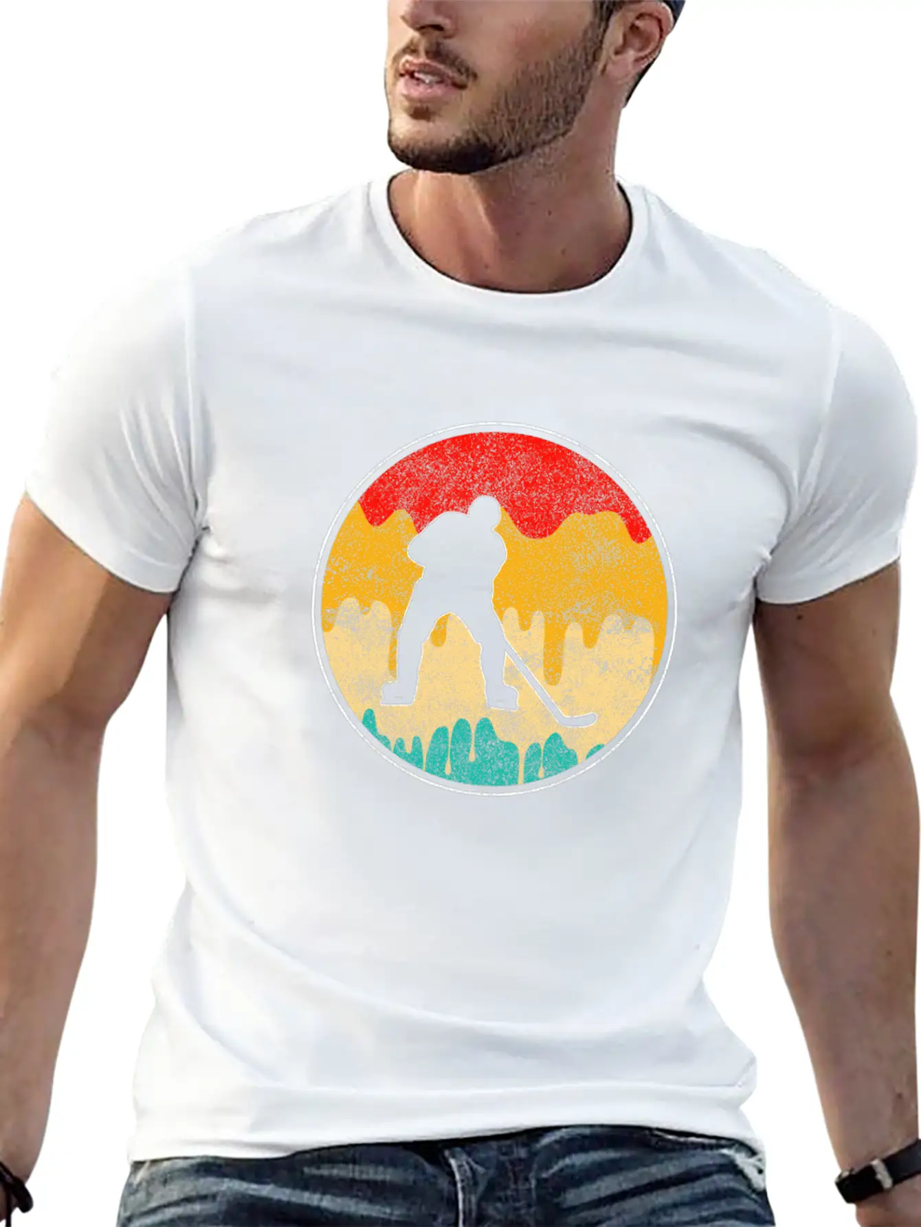Ice Hockey Retro Breathable Soft Cotton T-Shirt – Timeless Casual Look