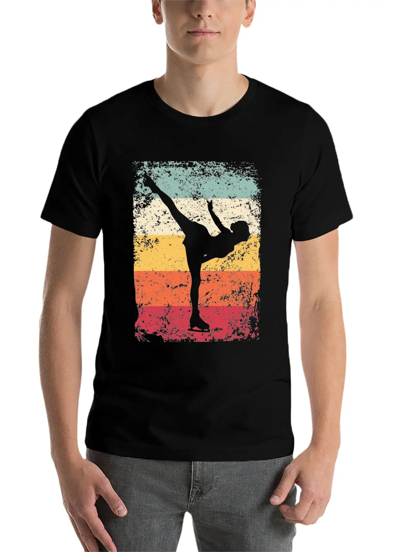 Ice Skater Figure Skating Ice Skating Unisex Short Sleeve Soft Cotton T-Shirt – Casual Everyday Wear