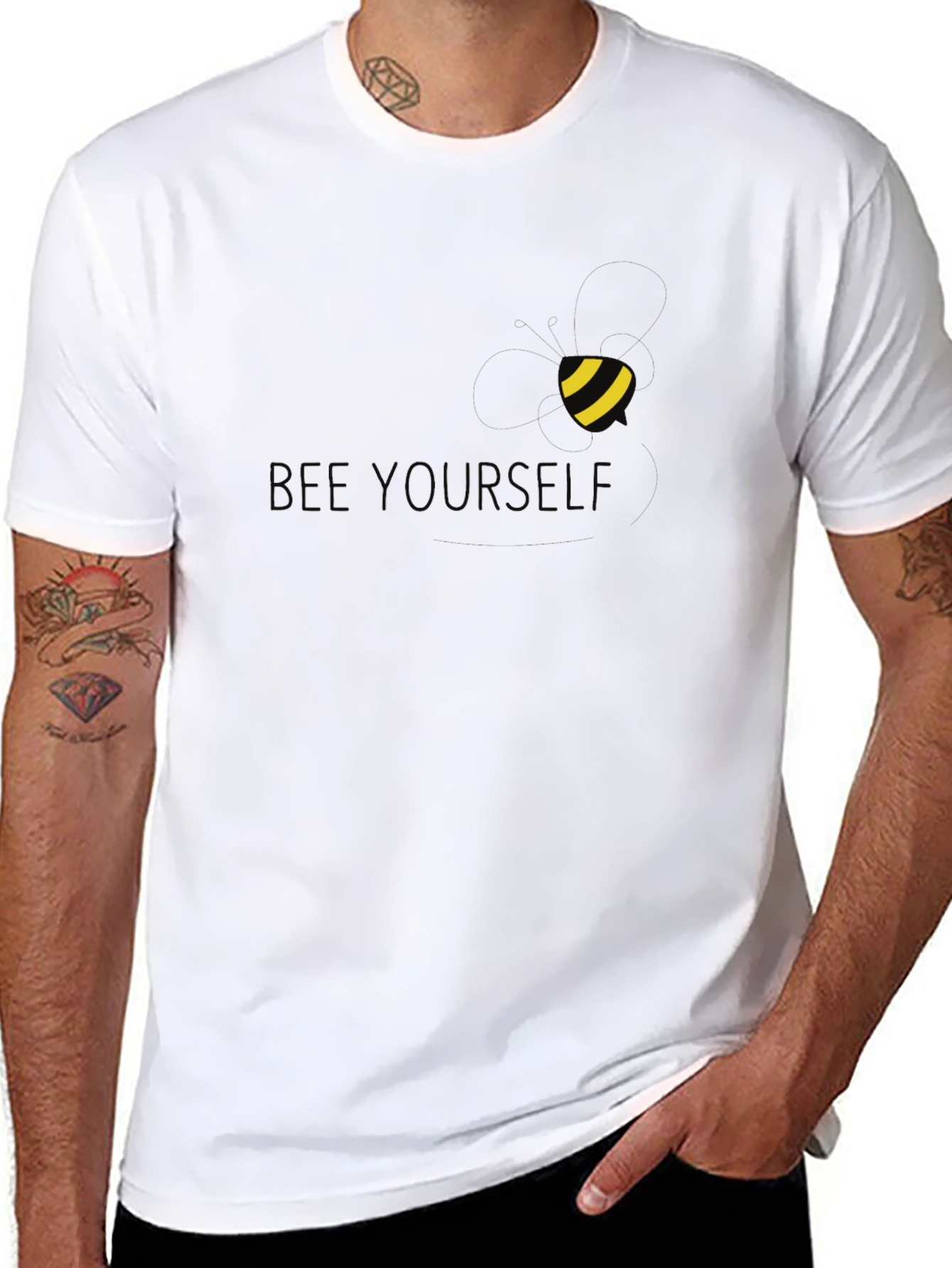 Bee Yourself Black T-Shirt - Stylish Comfortable Fit