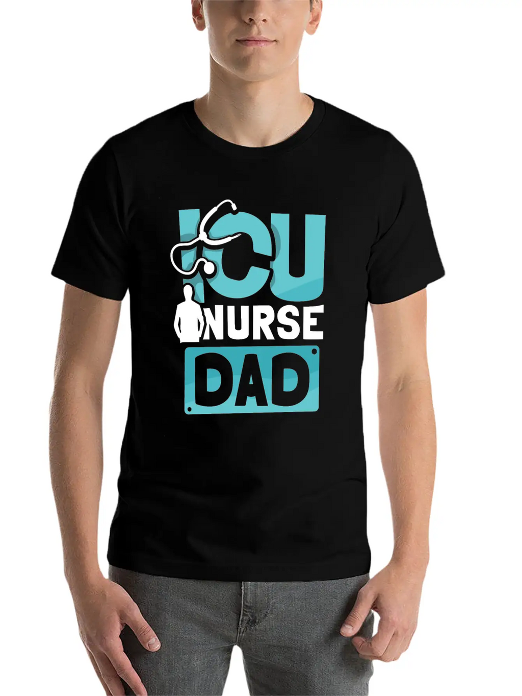 ICU Nurse Dad ICE Nursing Intensive Care Hospital Unisex Short Sleeve Soft Cotton T-Shirt – Casual Everyday Wear