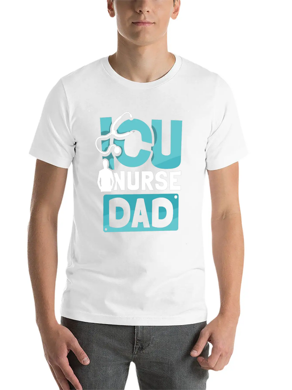 ICU Nurse Dad ICE Nursing Intensive Care Hospital Unisex Short Sleeve Soft Cotton T-Shirt – Casual Everyday Wear
