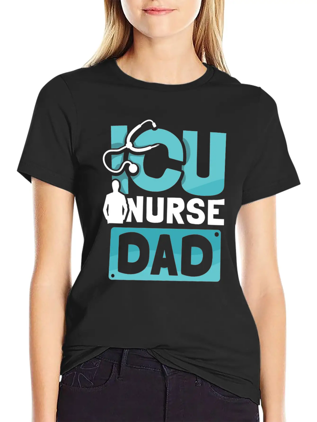 ICU Nurse Dad ICE Nursing Intensive Care Hospital Unisex Short Sleeve Soft Cotton T-Shirt – Casual Everyday Wear