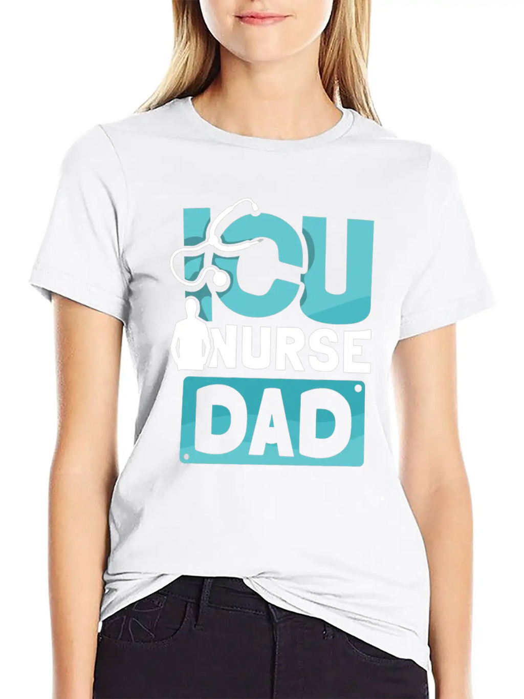 ICU Nurse Dad ICE Nursing Intensive Care Hospital Unisex Short Sleeve Soft Cotton T-Shirt – Casual Everyday Wear