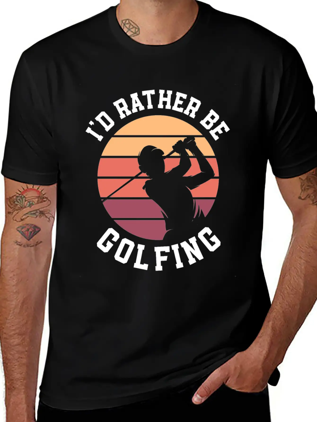 I'd Rather Be Golfing Golf Cart Golf Golfer Stylish Everyday T-Shirt – Unisex Basic Cotton Tee