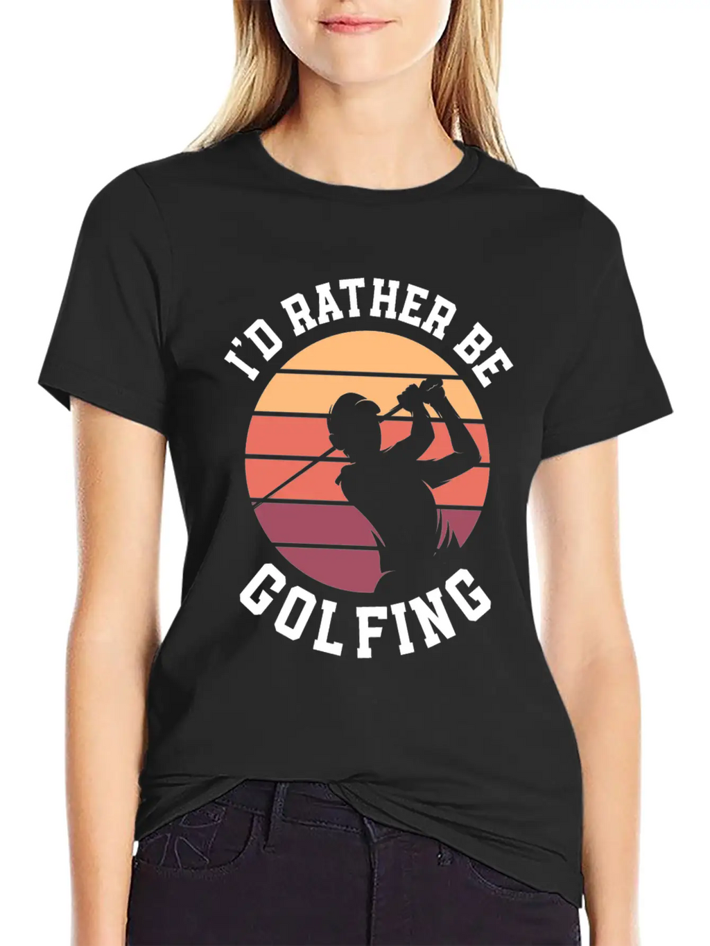 I'd Rather Be Golfing Golf Cart Golf Golfer Stylish Everyday T-Shirt – Unisex Basic Cotton Tee
