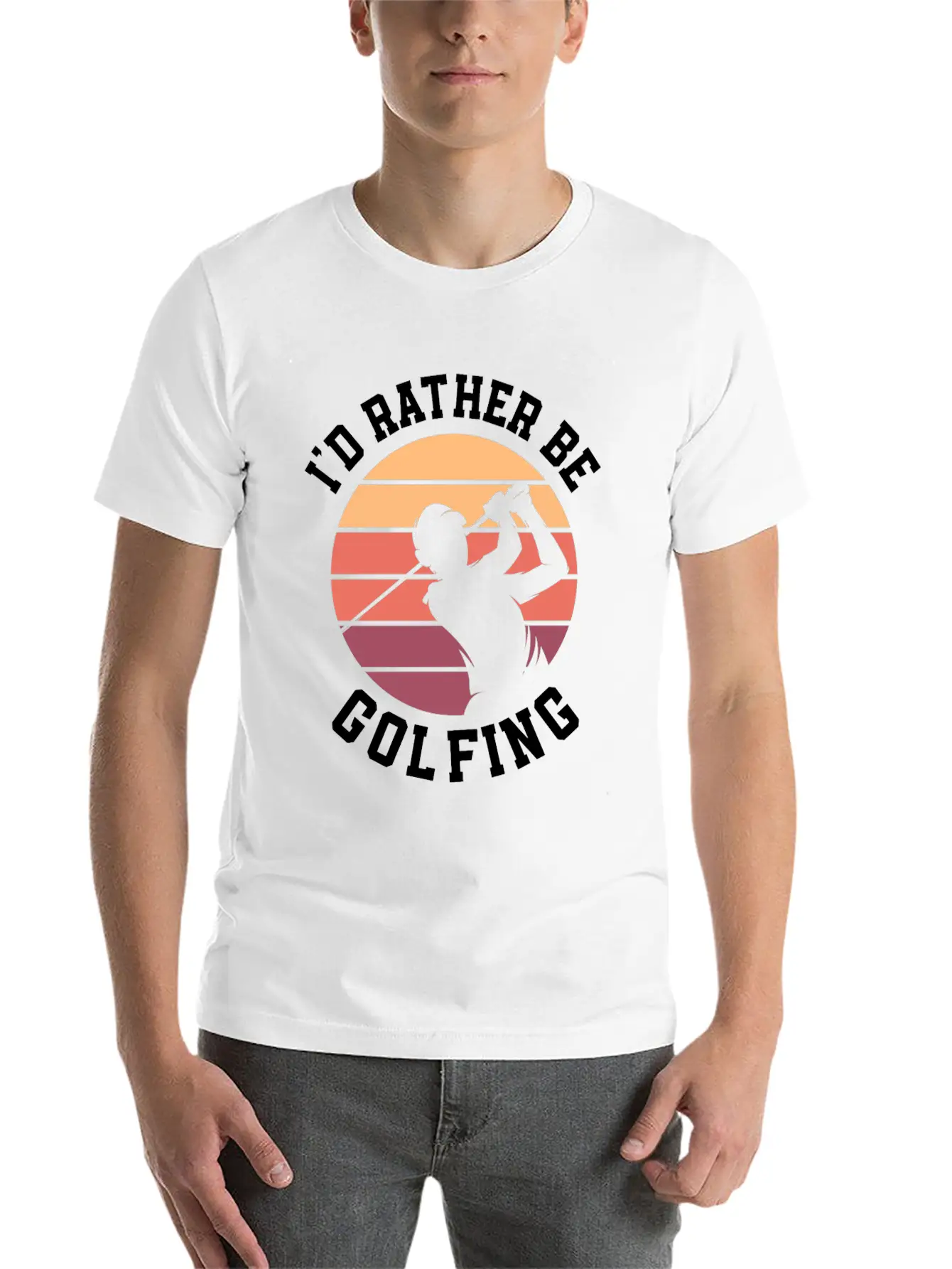 I'd Rather Be Golfing Golf Cart Golf Golfer Stylish Everyday T-Shirt – Unisex Basic Cotton Tee