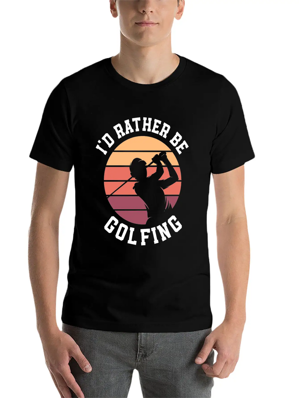 I'd Rather Be Golfing Golf Cart Golf Golfer Stylish Everyday T-Shirt – Unisex Basic Cotton Tee
