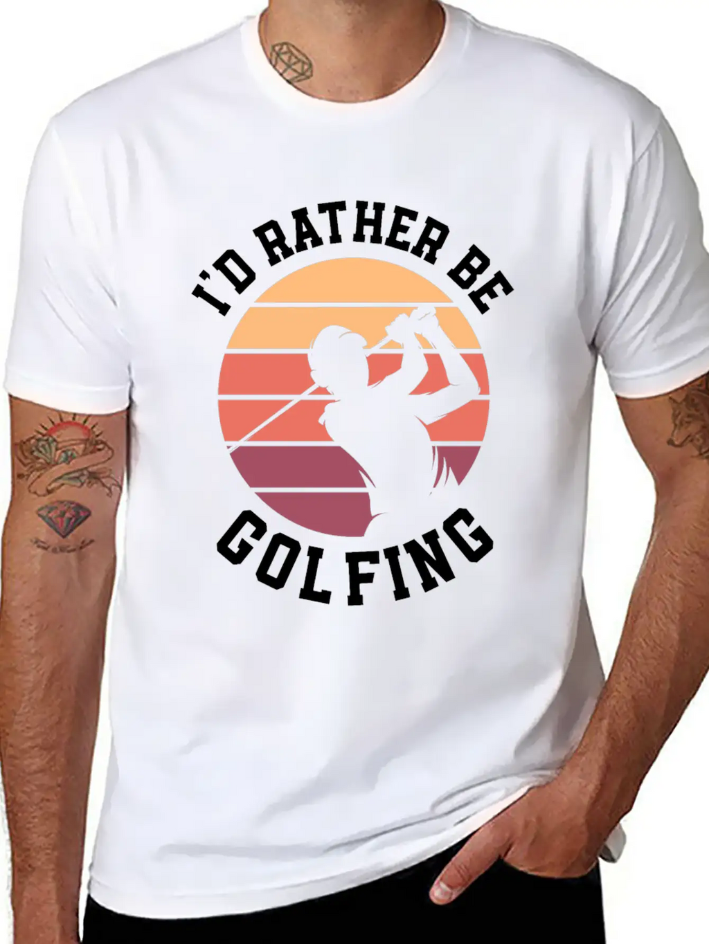 I'd Rather Be Golfing Golf Cart Golf Golfer Stylish Everyday T-Shirt – Unisex Basic Cotton Tee