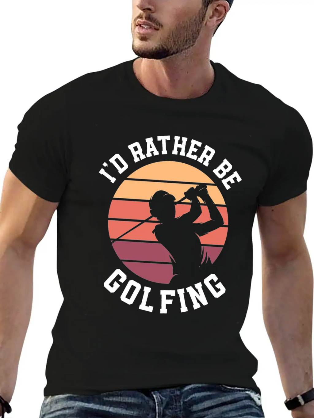 I'd Rather Be Golfing Golf Cart Golf Golfer Stylish Everyday T-Shirt – Unisex Basic Cotton Tee