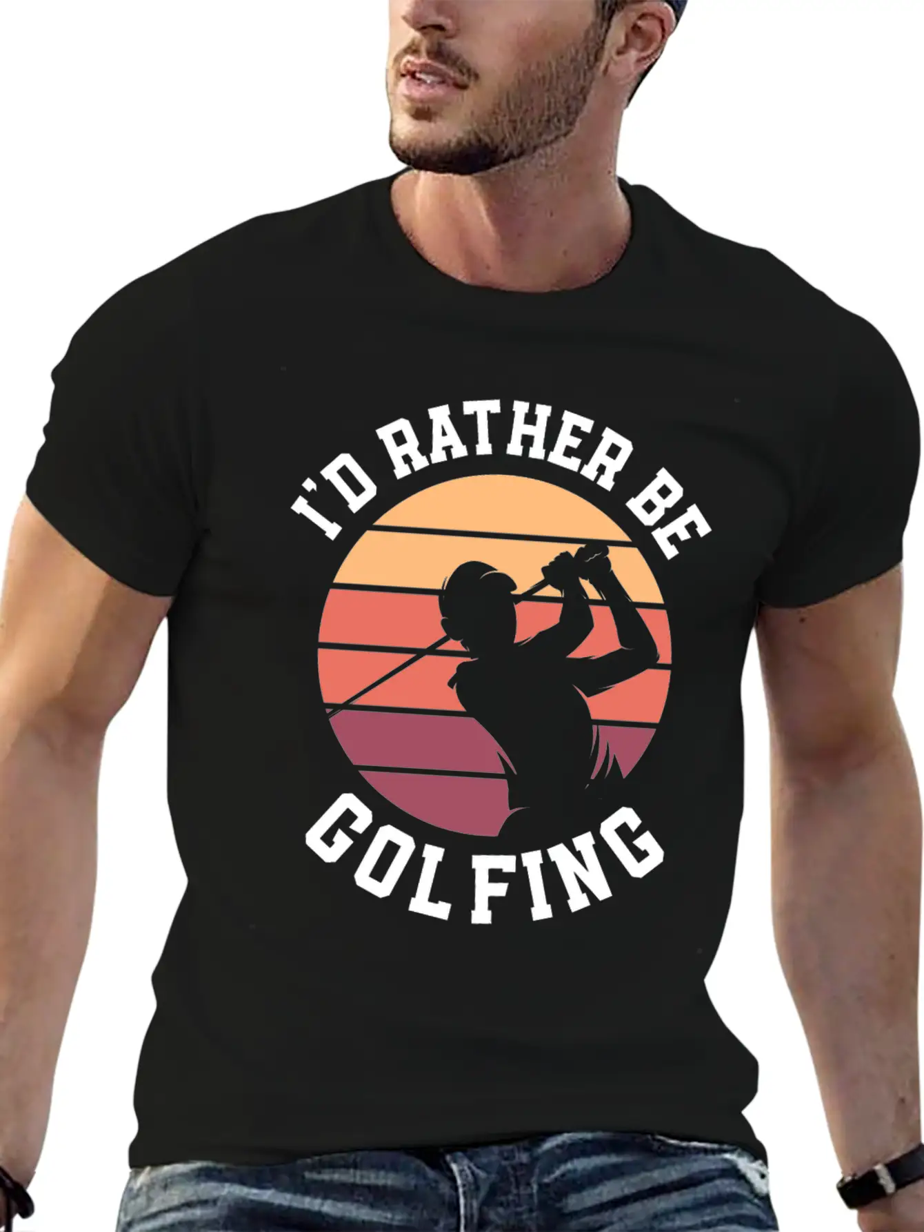 I'd Rather Be Golfing Golf Cart Golf Golfer Stylish Everyday T-Shirt – Unisex Basic Cotton Tee