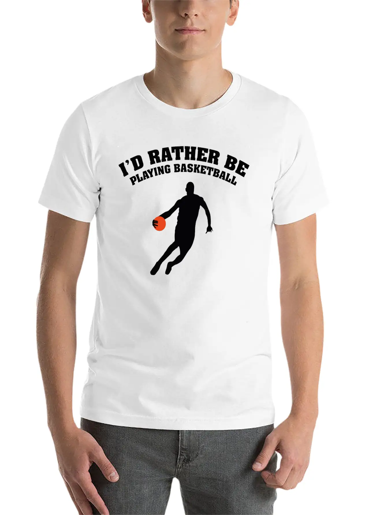 I'd Rather Be Playing Basketball Unisex Casual T-Shirt – Clean Design For Daily Comfort