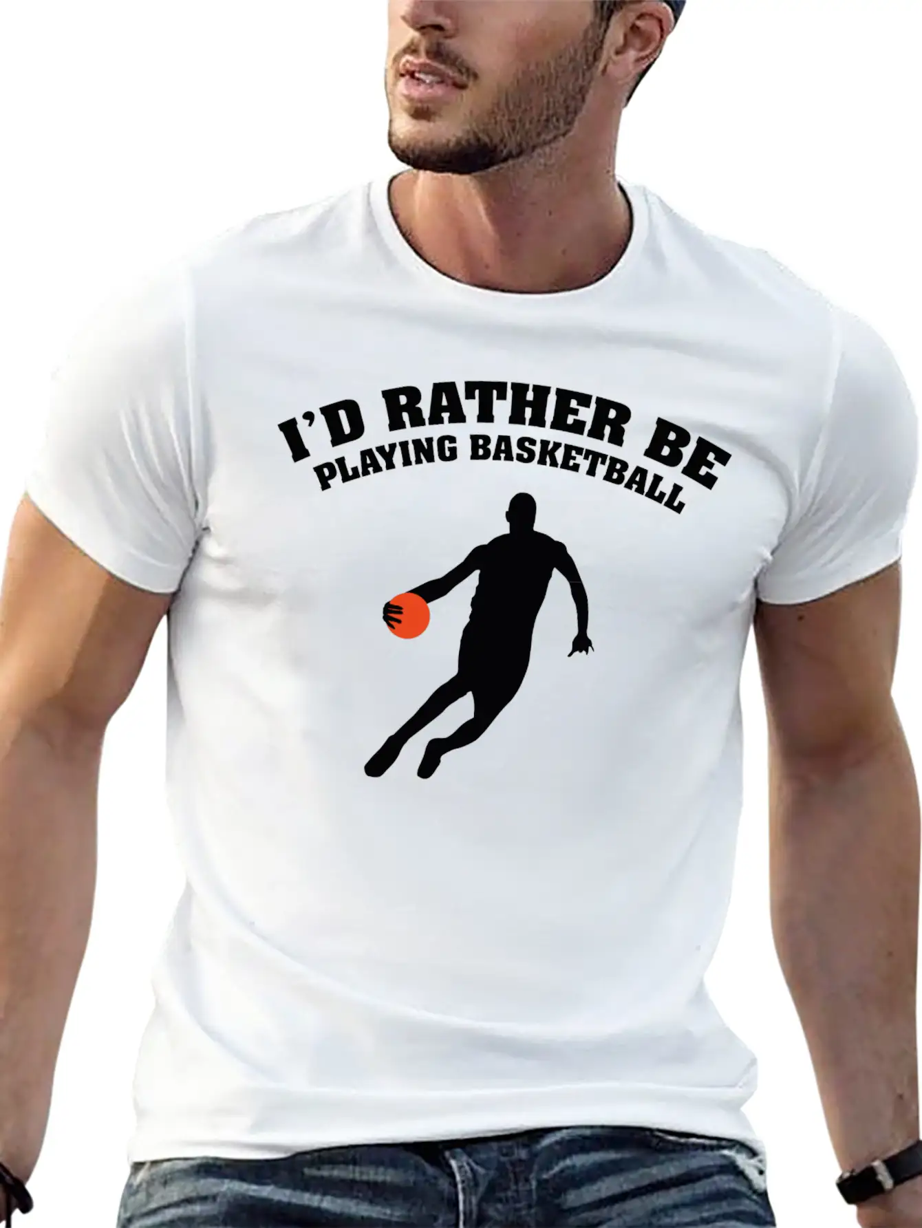 I'd Rather Be Playing Basketball Unisex Casual T-Shirt – Clean Design For Daily Comfort