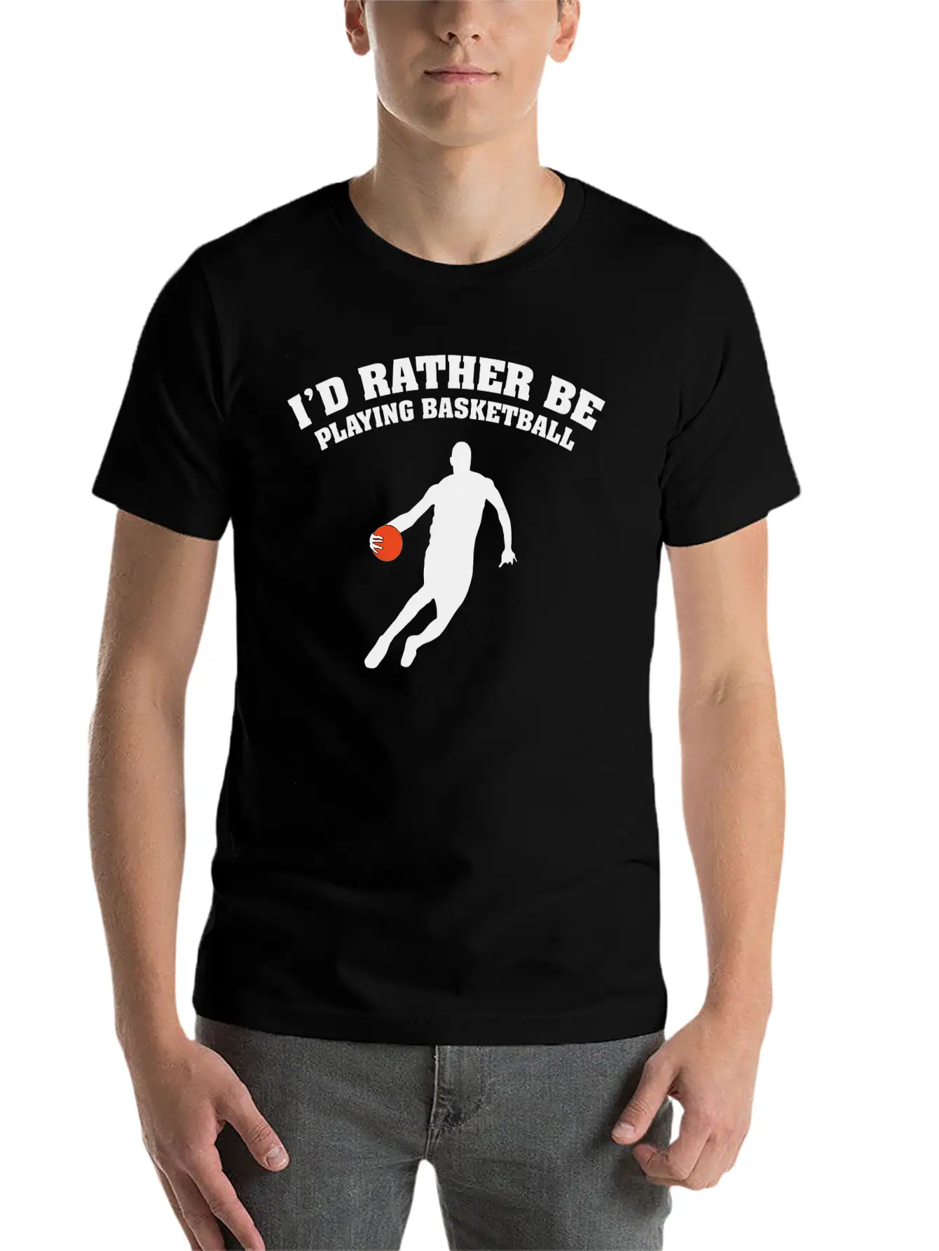 I'd Rather Be Playing Basketball Unisex Casual T-Shirt – Clean Design For Daily Comfort