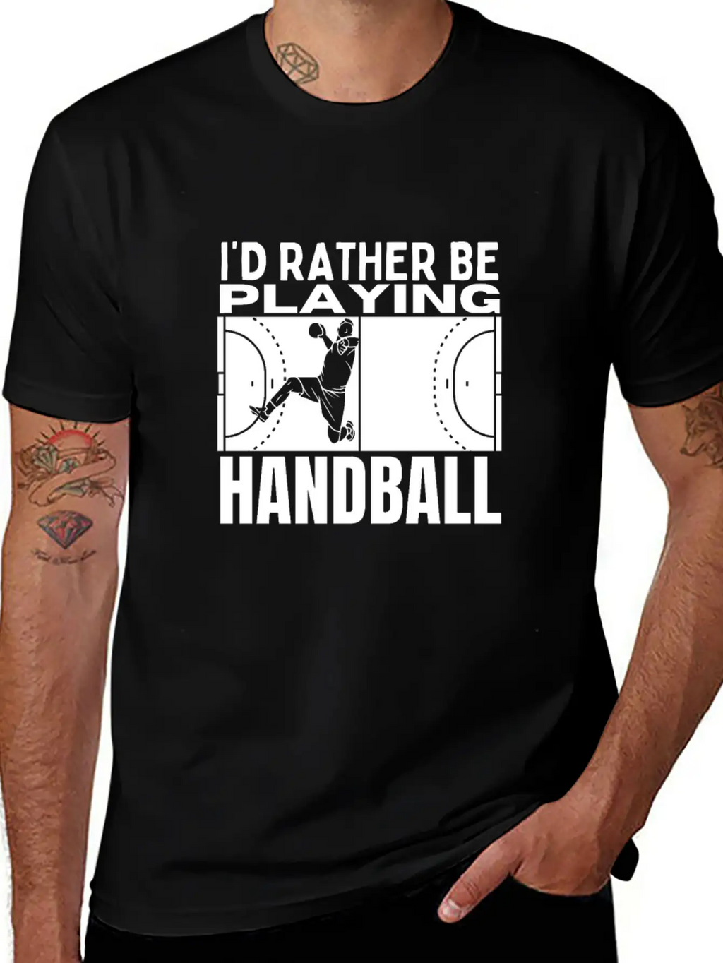 I'd Rather Be Playing Handball Funny Handball Unisex Casual T-Shirt – Clean Design For Daily Comfort