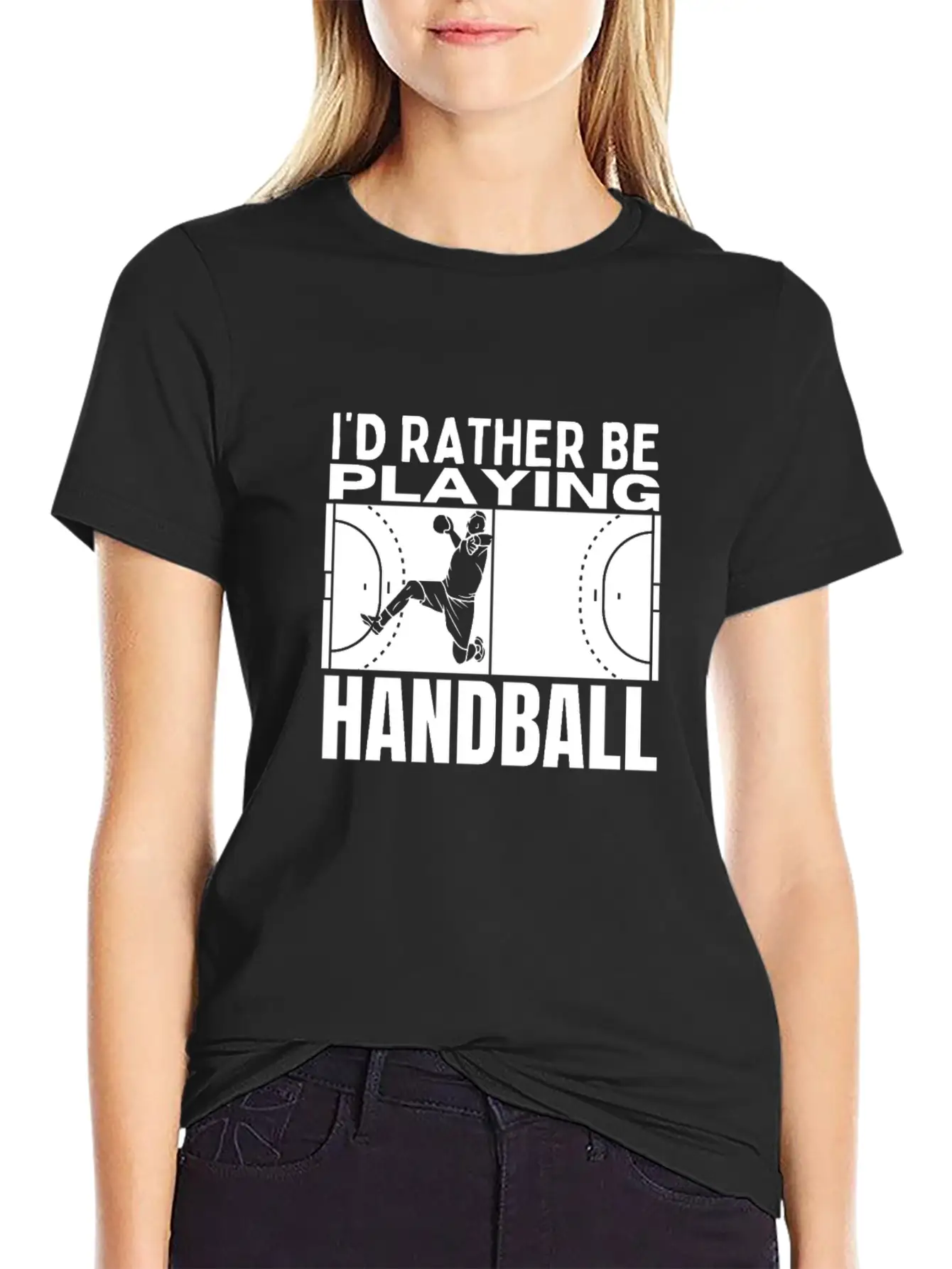 I'd Rather Be Playing Handball Funny Handball Unisex Casual T-Shirt – Clean Design For Daily Comfort