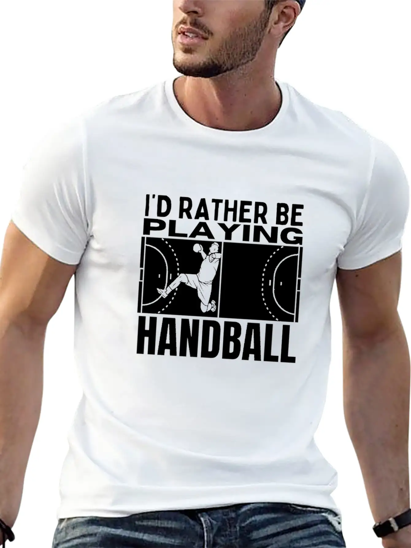 I'd Rather Be Playing Handball Funny Handball Unisex Casual T-Shirt – Clean Design For Daily Comfort