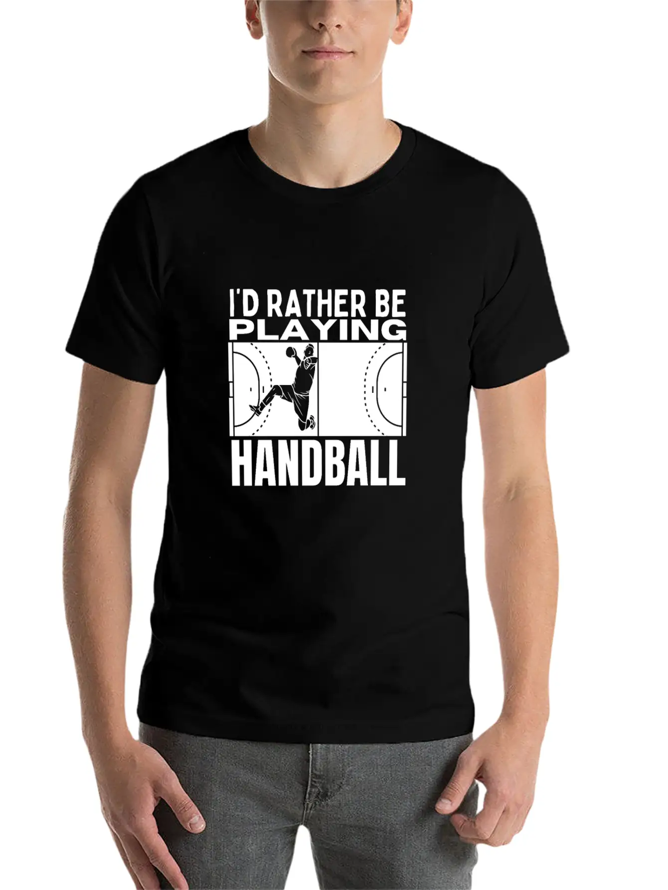 I'd Rather Be Playing Handball Funny Handball Unisex Casual T-Shirt – Clean Design For Daily Comfort