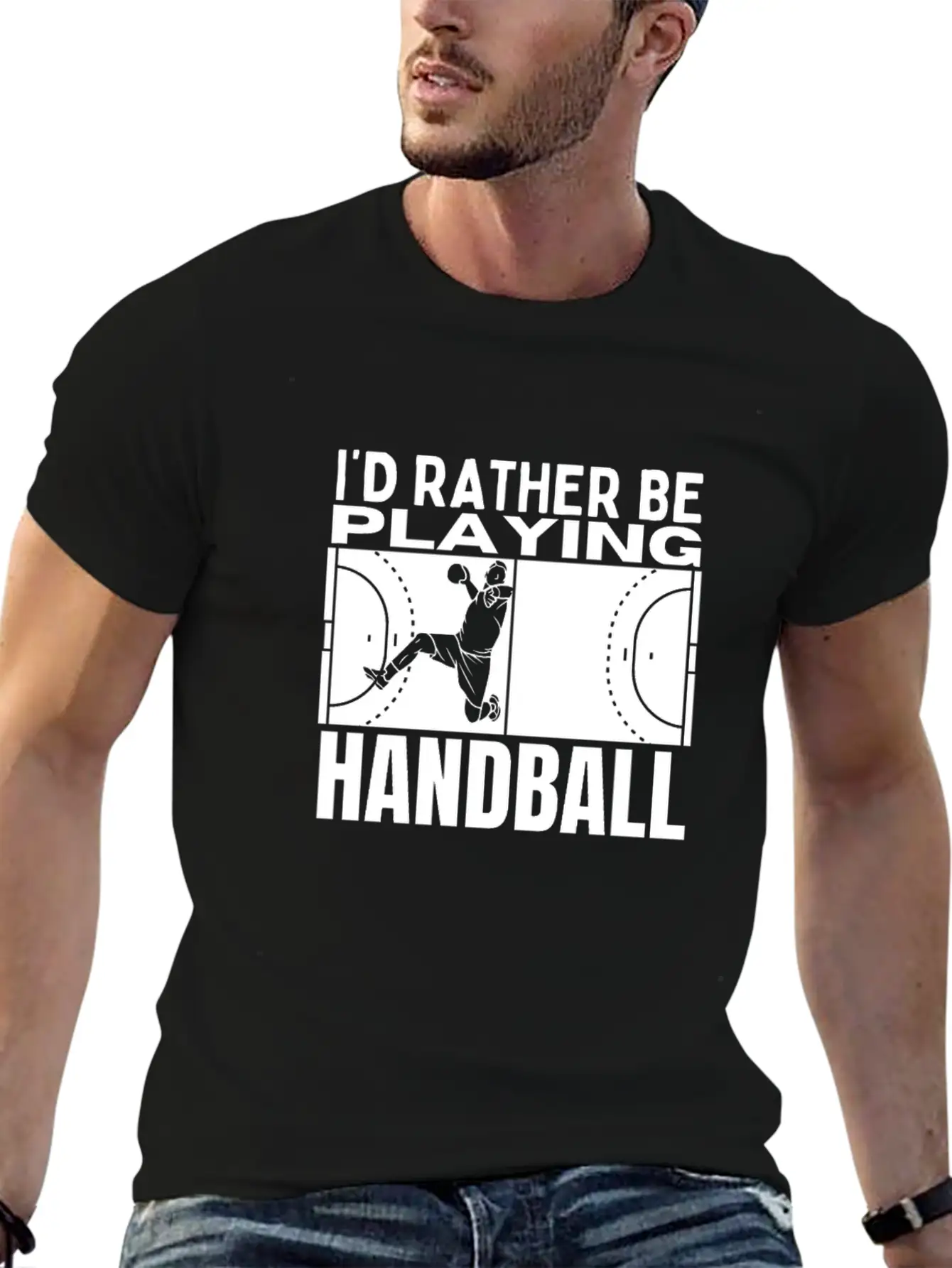 I'd Rather Be Playing Handball Funny Handball Unisex Casual T-Shirt – Clean Design For Daily Comfort