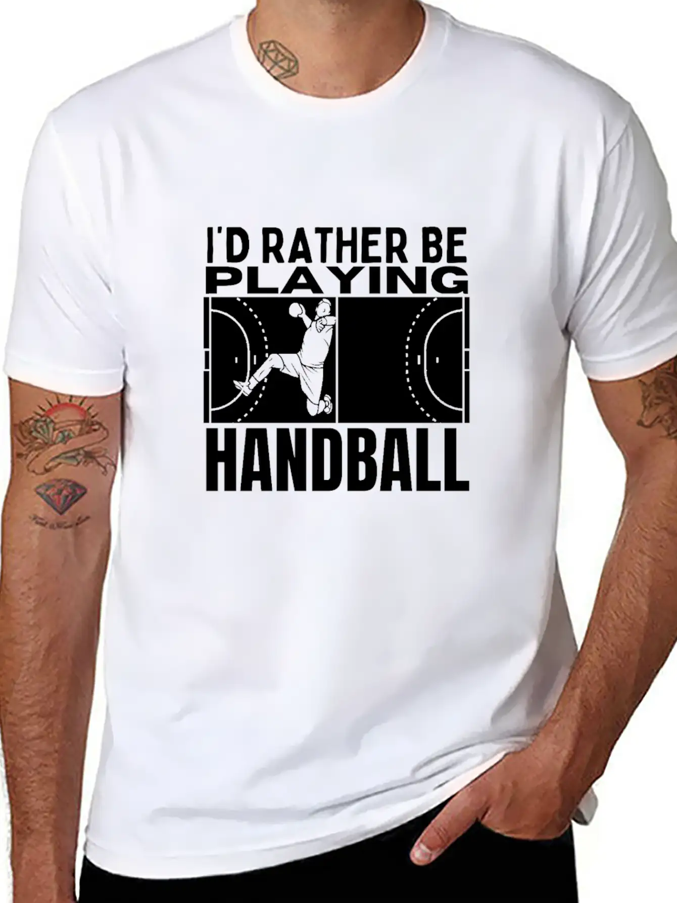 I'd Rather Be Playing Handball Funny Handball Unisex Casual T-Shirt – Clean Design For Daily Comfort