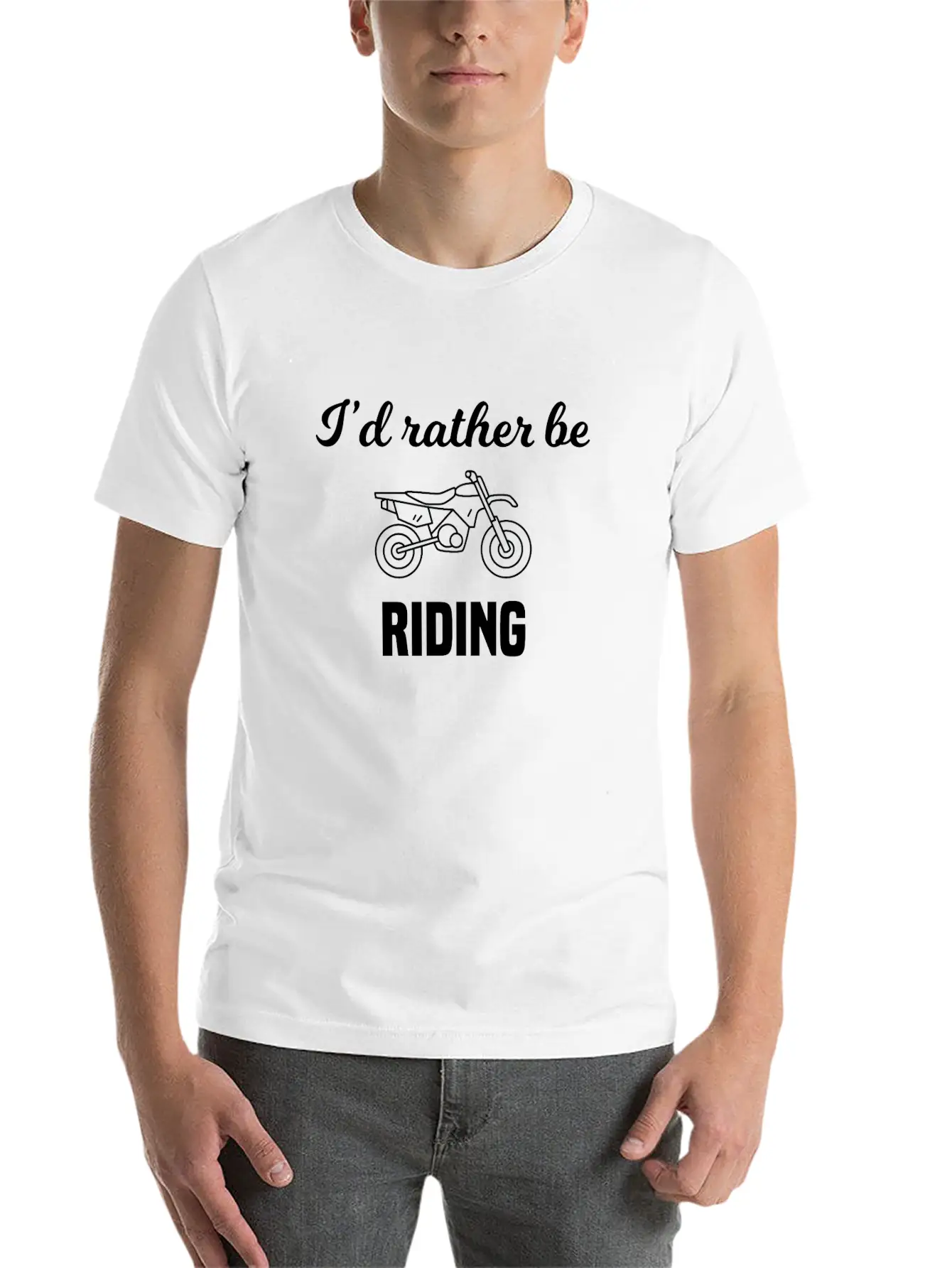 I'd Rather Be Riding Unisex Short Sleeve Soft Cotton T-Shirt – Casual Everyday Wear