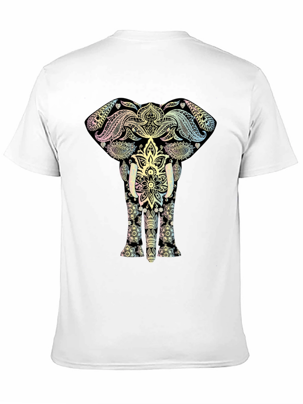 Elephant Mandala Graphic Tee - Black Cotton
