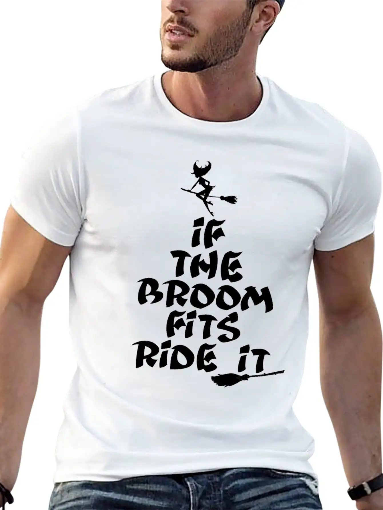 If The Broom Fits Ride It Unisex Casual T-Shirt – Clean Design For Daily Comfort