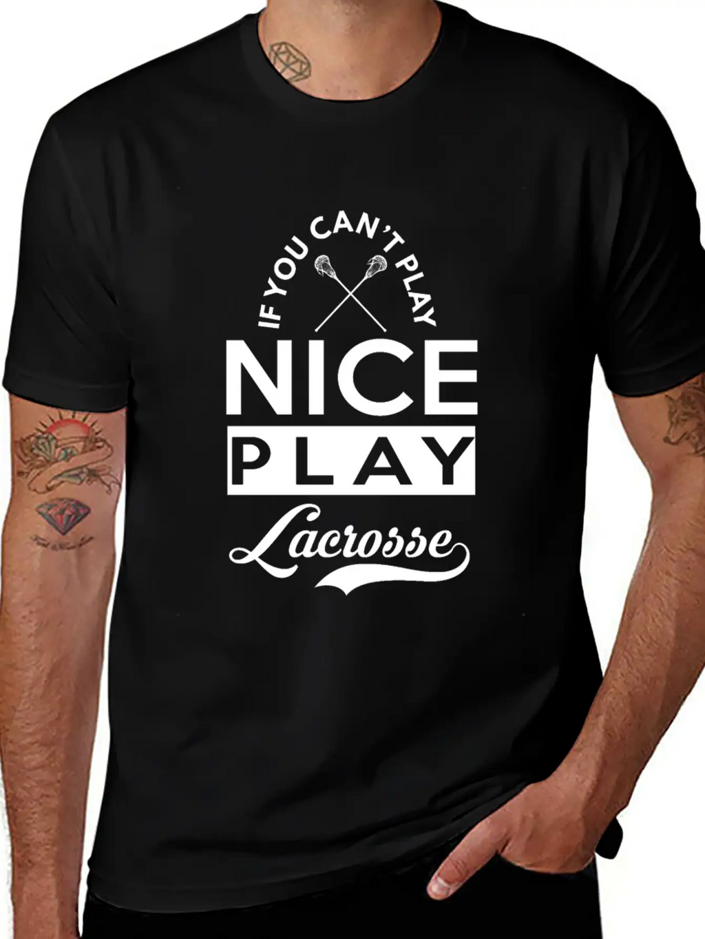 If You Can't Play Nice, Play Lacrosse Classic Fit Graphic Tee For Daily Comfort – Unisex Cotton Shirt