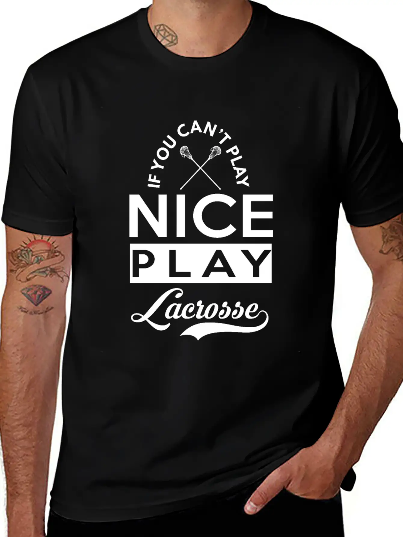 If You Can't Play Nice, Play Lacrosse Classic Fit Graphic Tee For Daily Comfort – Unisex Cotton Shirt