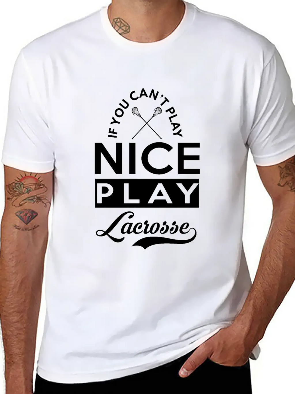 If You Can't Play Nice, Play Lacrosse Classic Fit Graphic Tee For Daily Comfort – Unisex Cotton Shirt