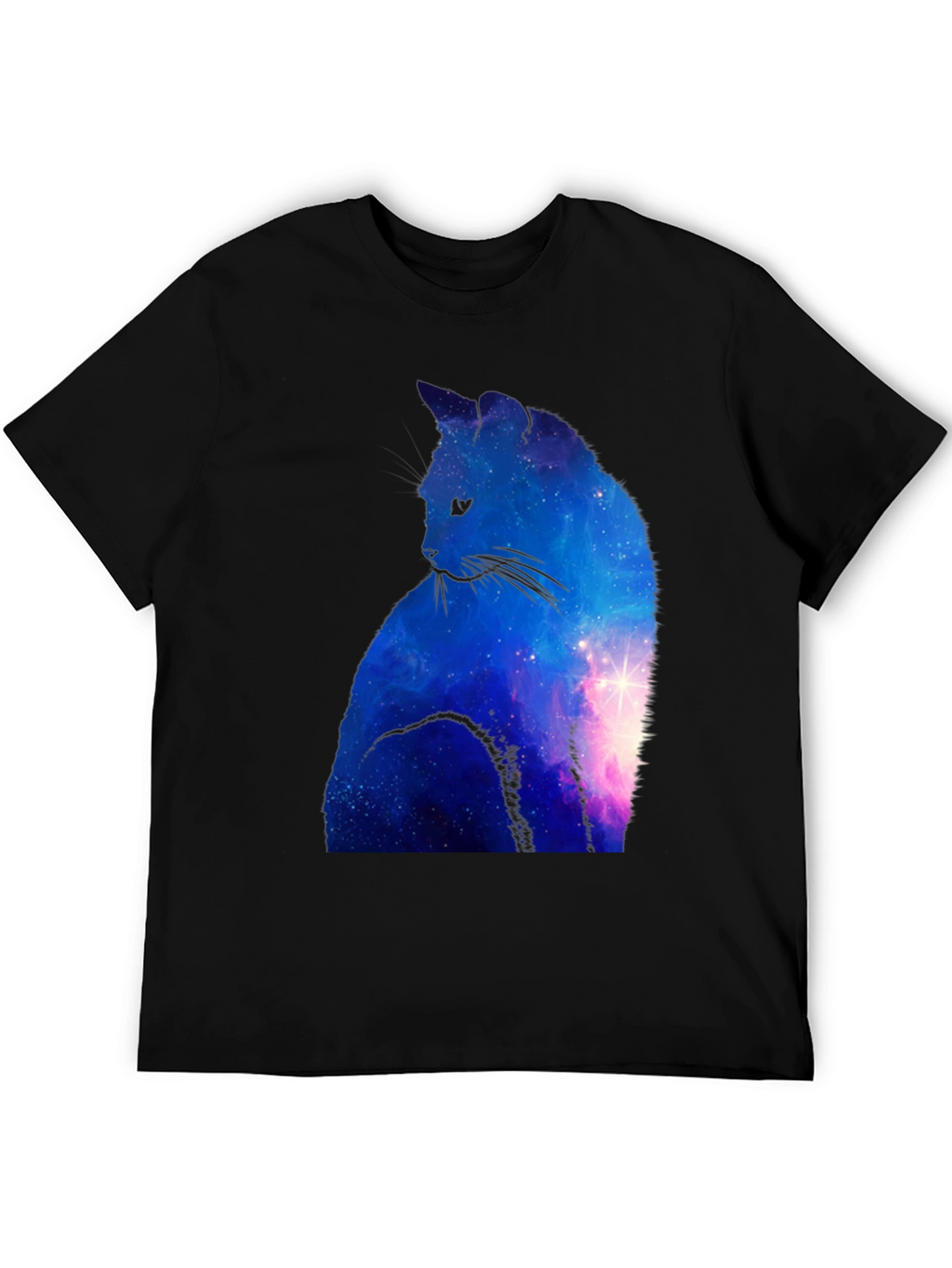 Galaxy Cat Graphic Tee - Cosmic Style