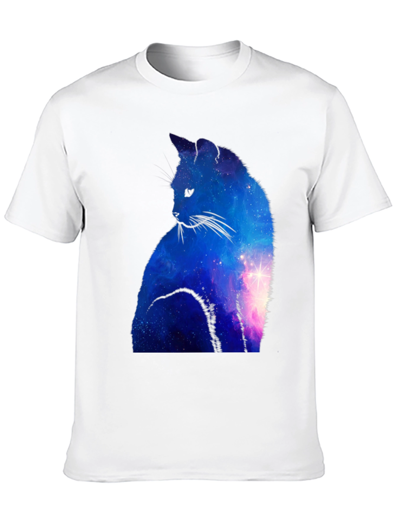 Galaxy Cat Graphic Tee - Cosmic Style