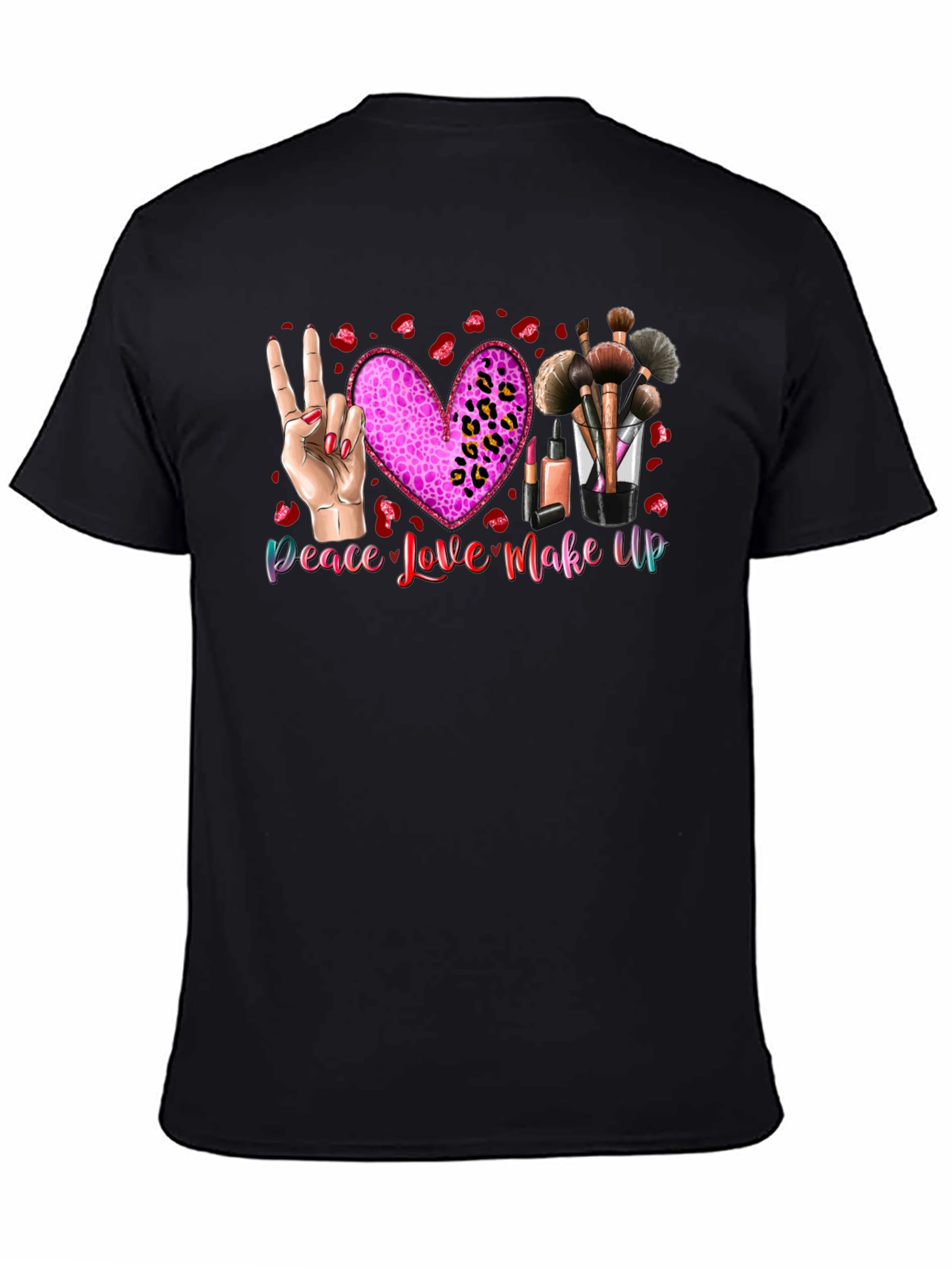 Peace Love Makeup T-Shirt Beauty Graphic Tee