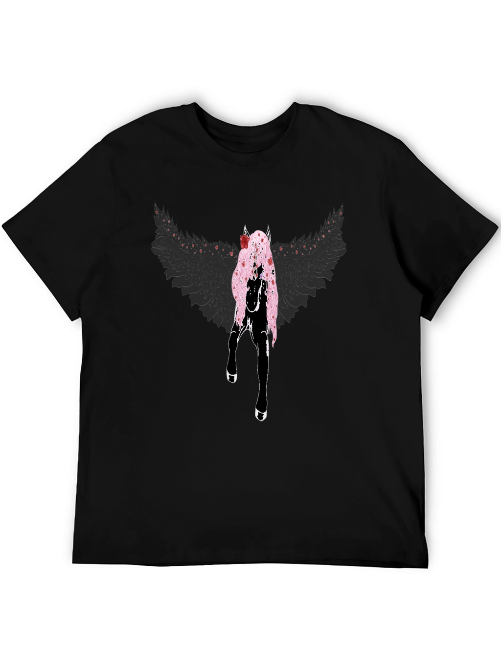 Winged Horse Graphic Tee - Black