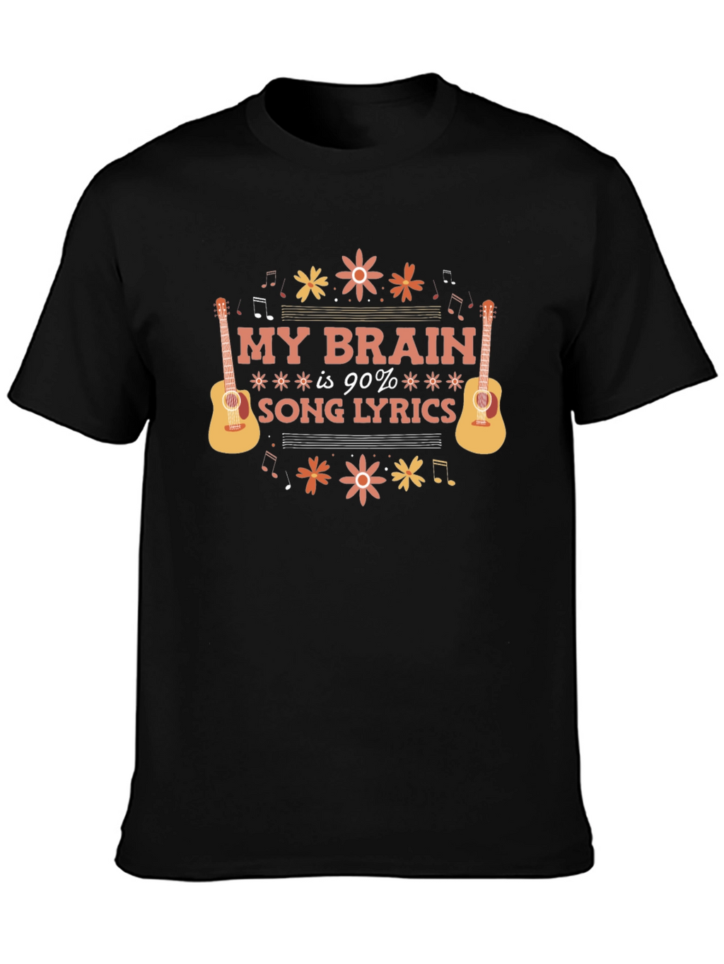 My Brain is 90% Song Lyrics T-Shirt