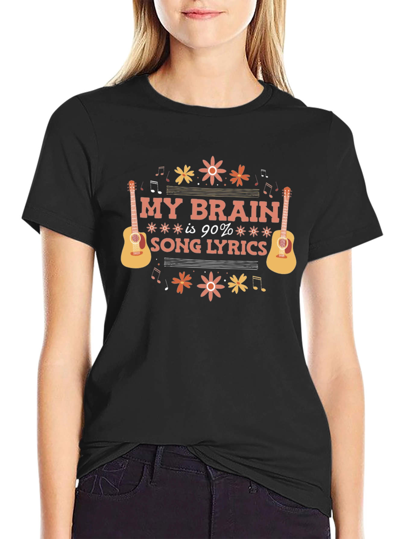 My Brain is 90% Song Lyrics T-Shirt