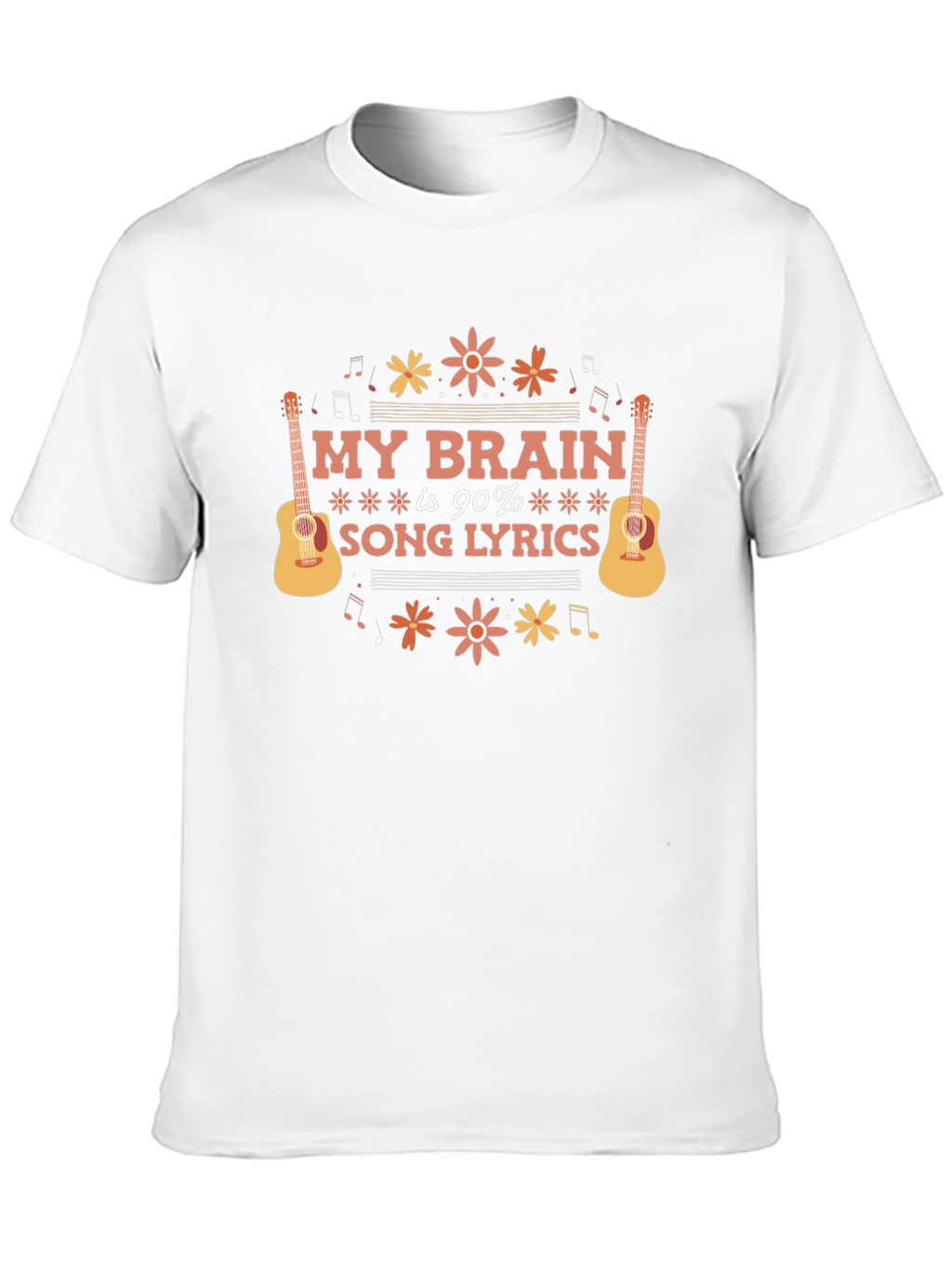 My Brain is 90% Song Lyrics T-Shirt