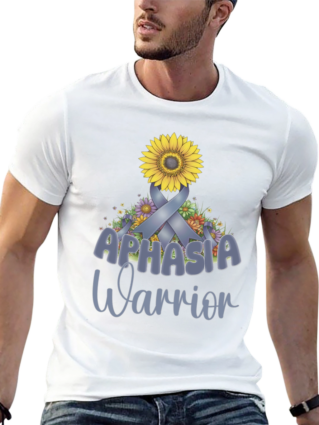 Aphasia Warrior Ribbon Sunflower T-Shirt
