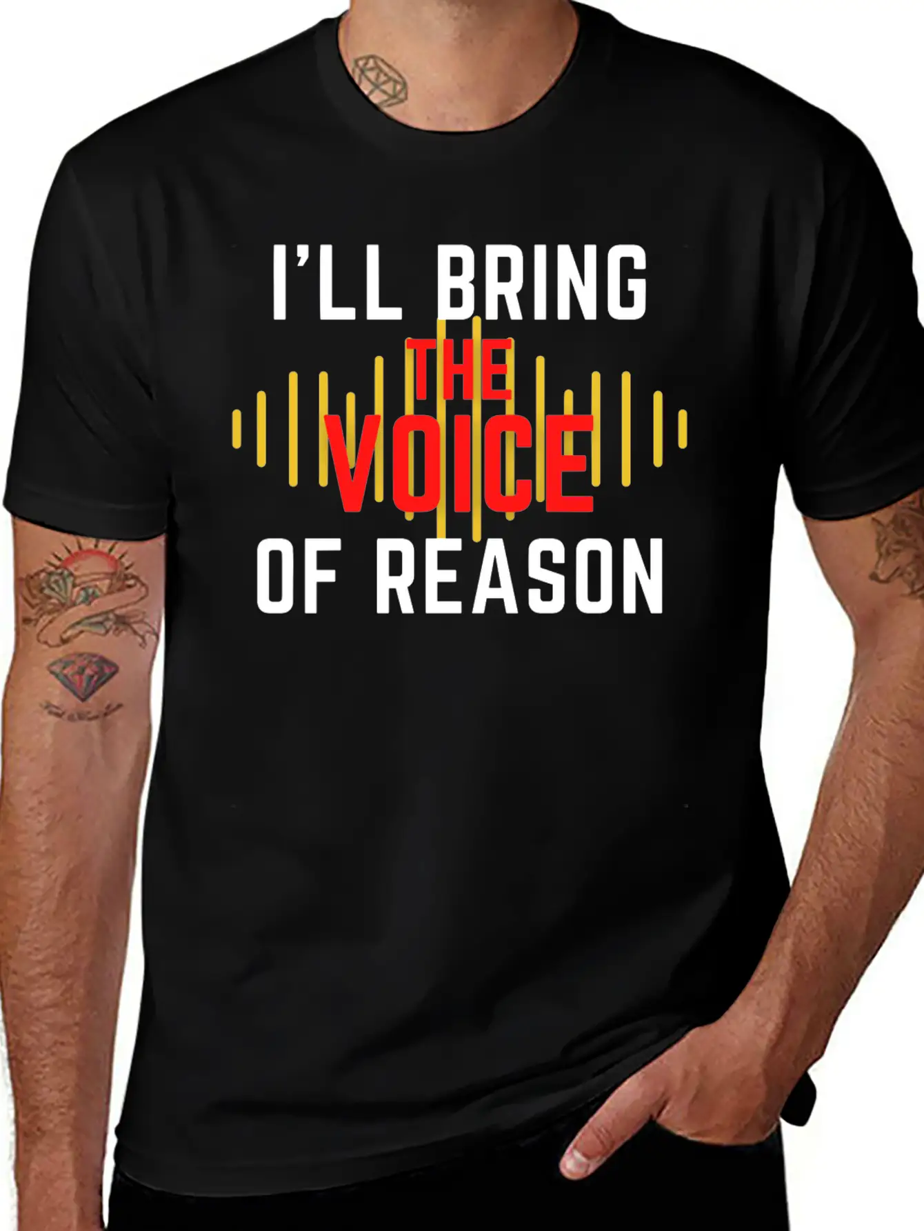 I'll Bring The Voice Of Reason Funny Design Casual Graphic T-Shirt – Simple And Comfortable Daily Wear