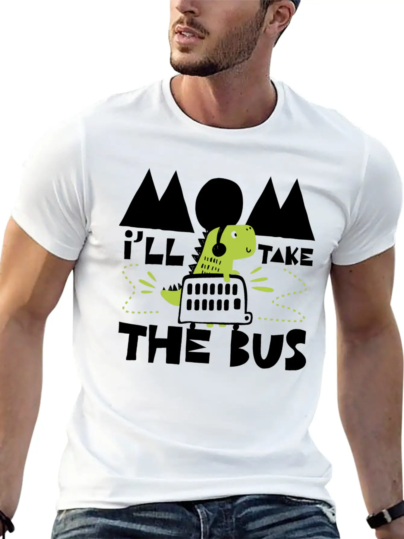 I´ll Take The Bus, Mom Breathable Soft Cotton T-Shirt – Timeless Casual Look