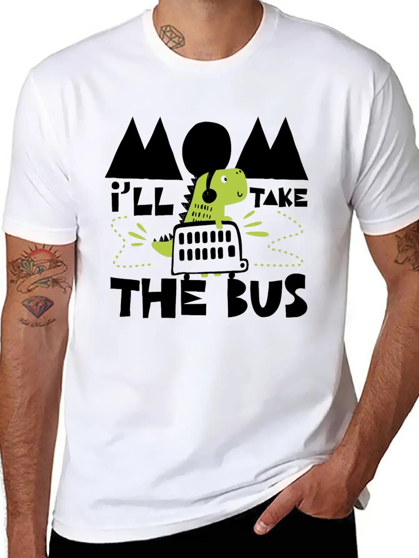 I´ll Take The Bus, Mom Breathable Soft Cotton T-Shirt – Timeless Casual Look