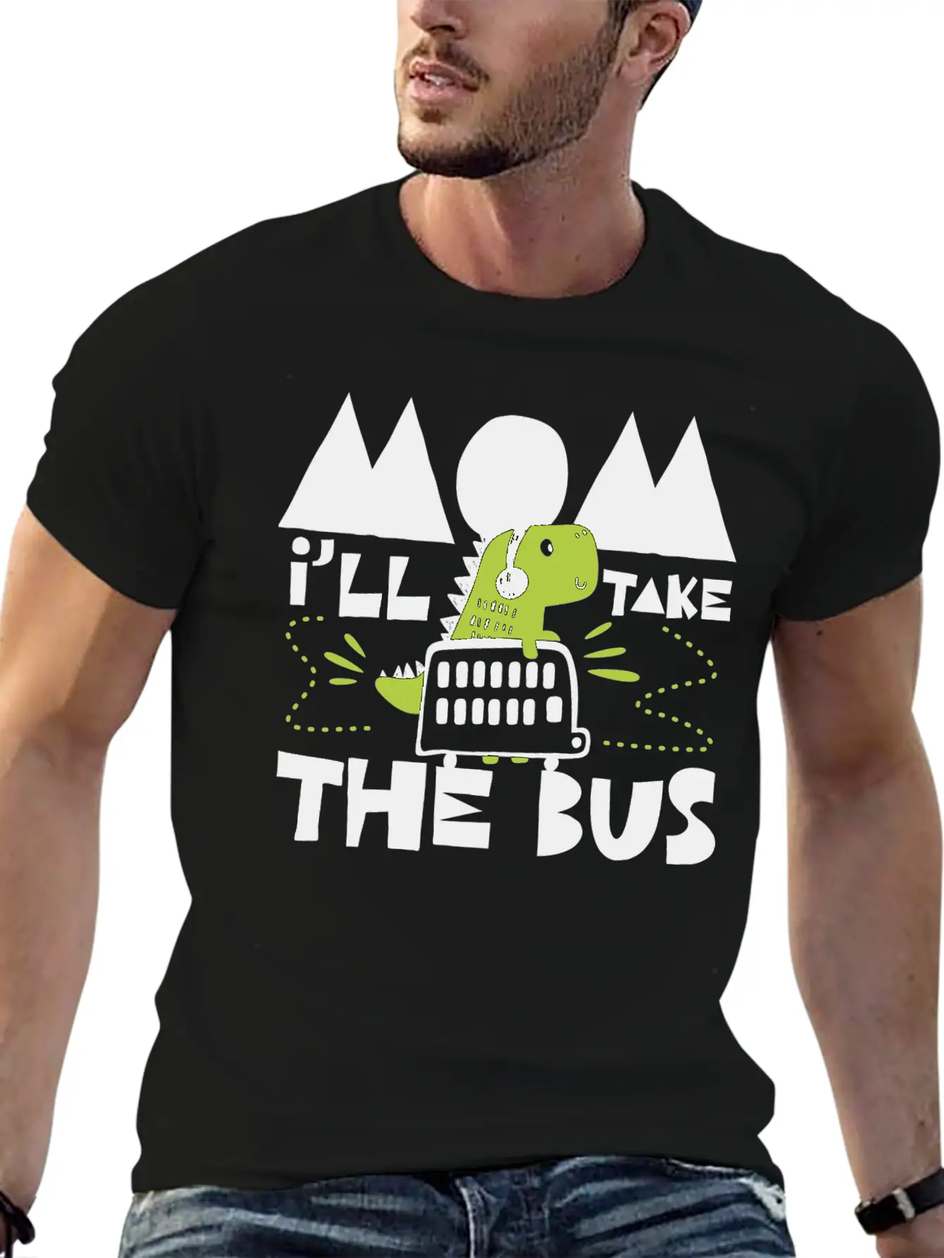 I´ll Take The Bus, Mom Breathable Soft Cotton T-Shirt – Timeless Casual Look