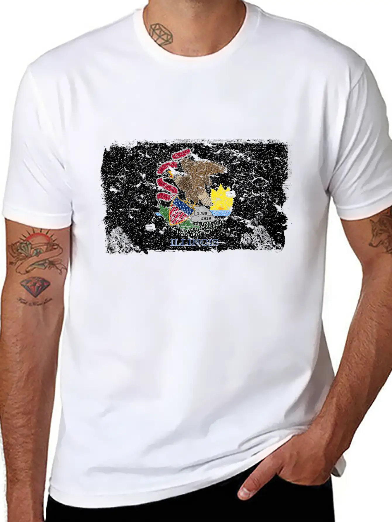 Illinois Vintage Flag Unisex Casual T-Shirt – Clean Design For Daily Comfort