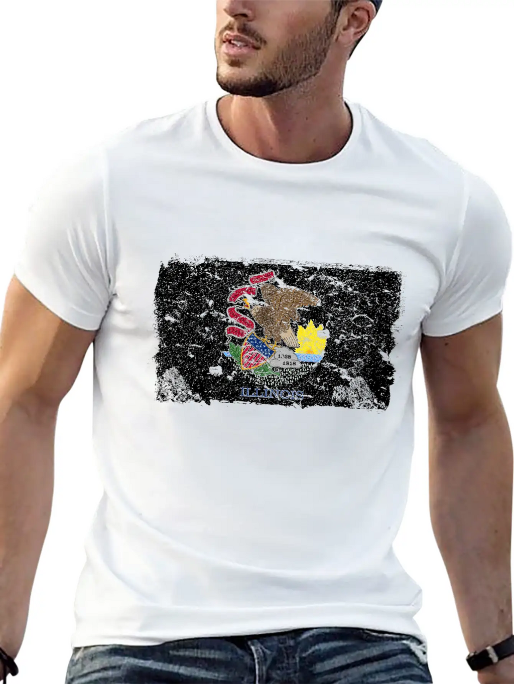 Illinois Vintage Flag Unisex Casual T-Shirt – Clean Design For Daily Comfort