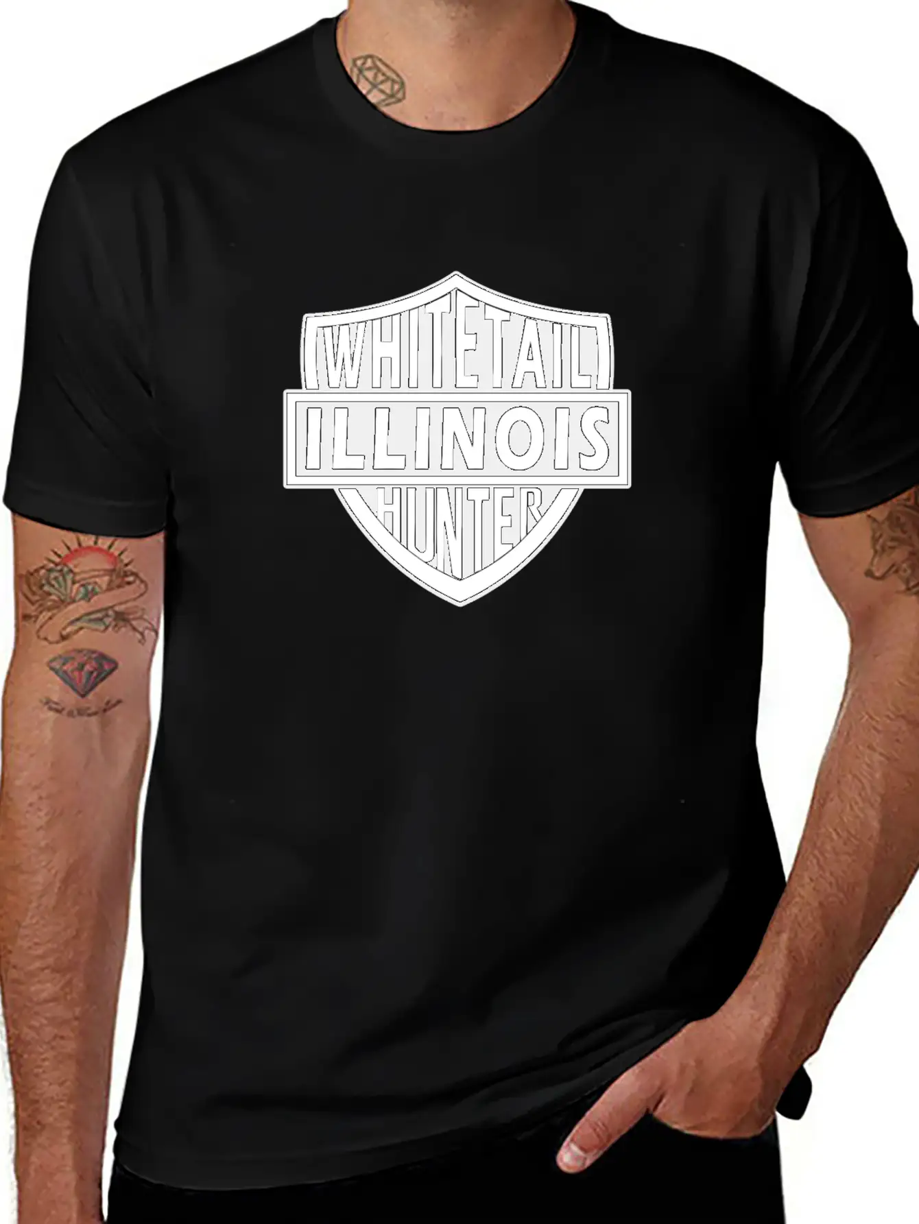 Illinois Whitetail Hunter Unisex Casual T-Shirt – Clean Design For Daily Comfort