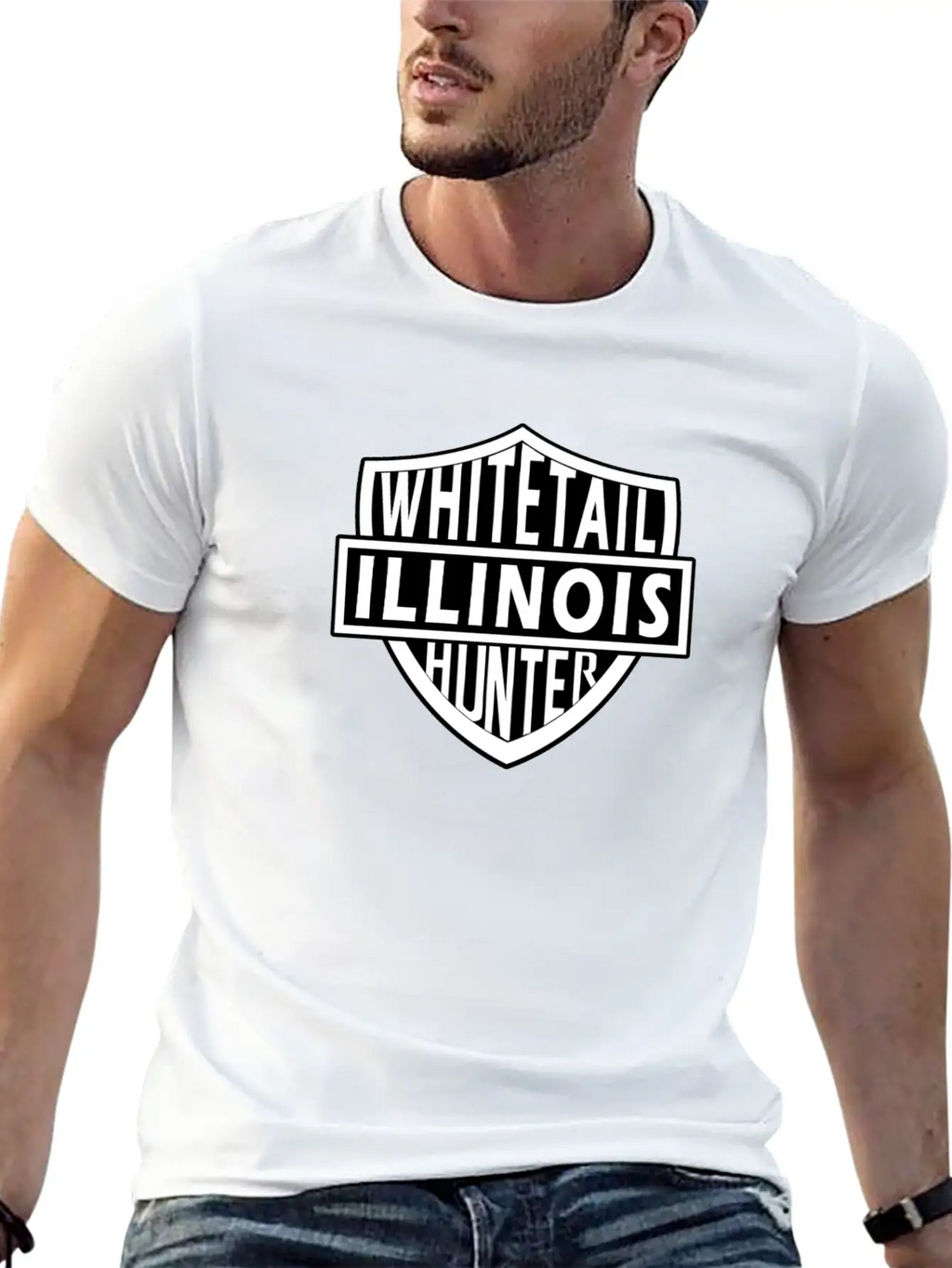 Illinois Whitetail Hunter Unisex Casual T-Shirt – Clean Design For Daily Comfort