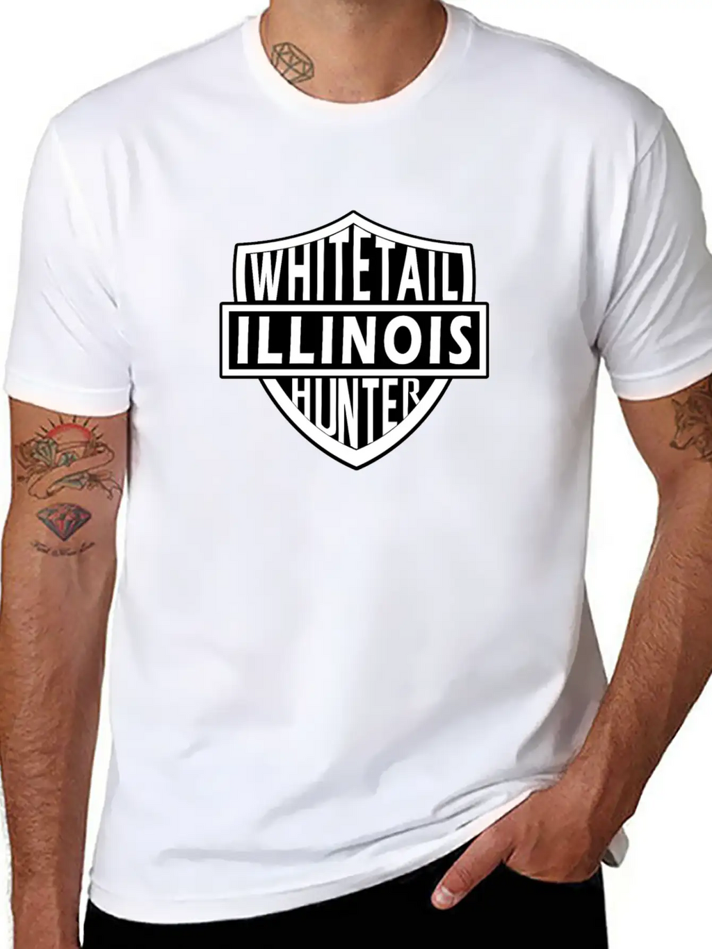 Illinois Whitetail Hunter Unisex Casual T-Shirt – Clean Design For Daily Comfort
