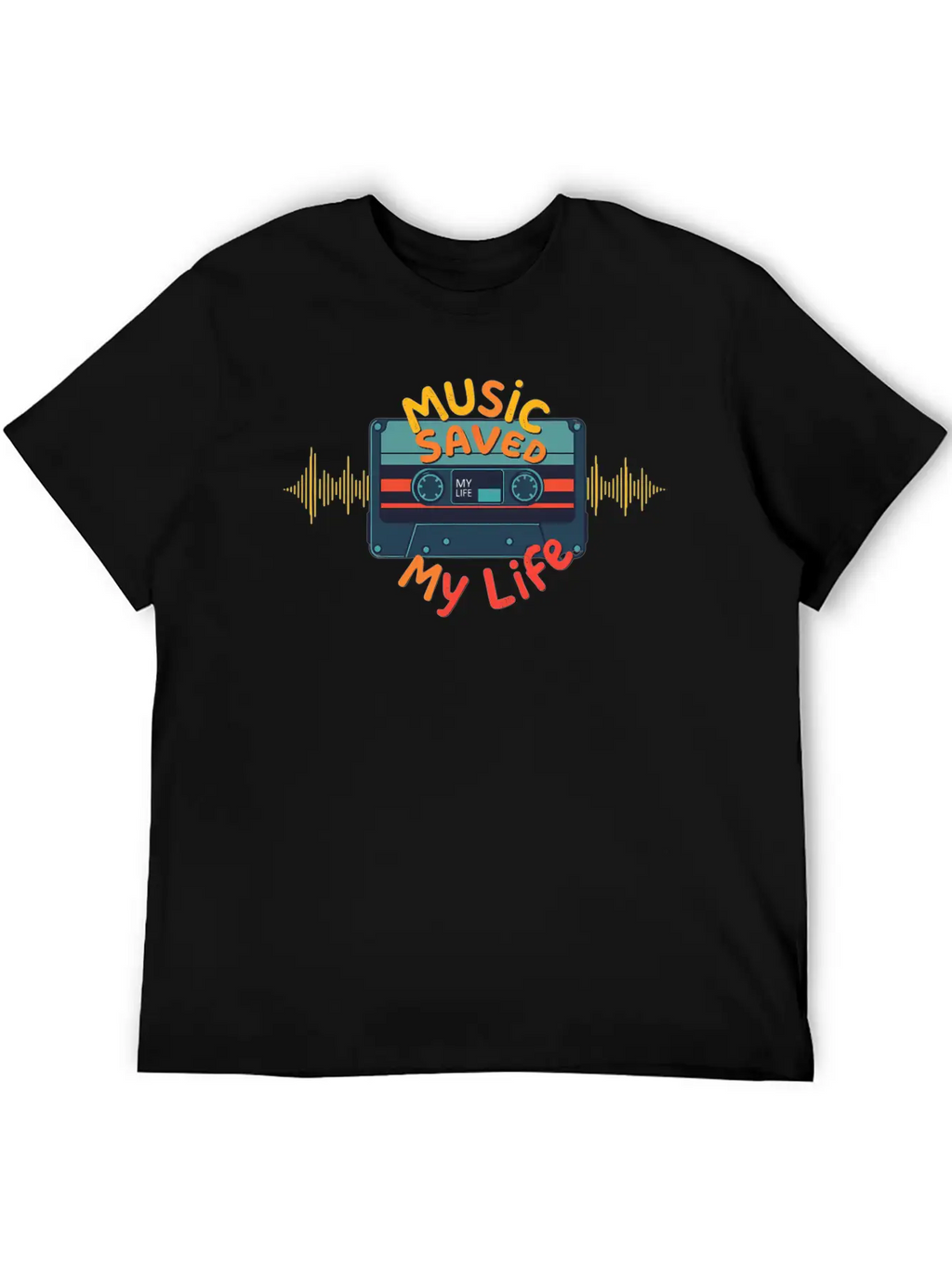 Illustration Of A Vintage Cassette Tape Unrolli Breathable Soft Cotton T-Shirt – Timeless Casual Look