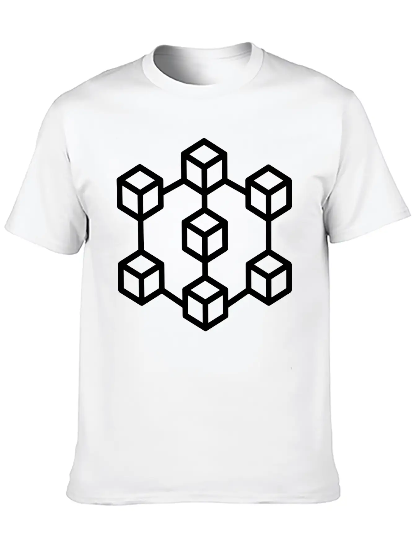 Illustration Of Blockchain Crypto Classic Fit Graphic Tee For Daily Comfort – Unisex Cotton Shirt